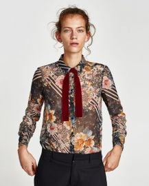 floral patchwork blouse x at Zara